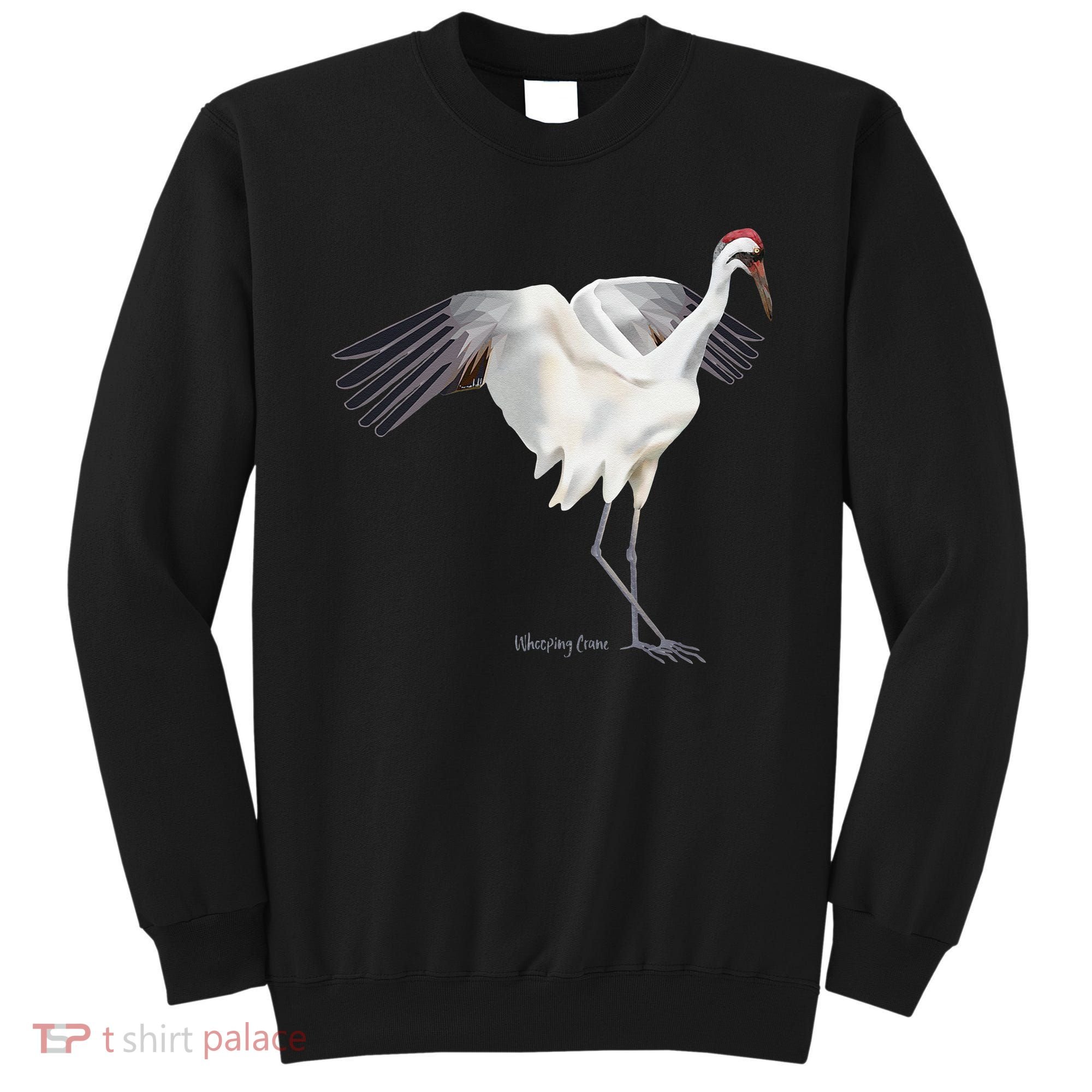 Whooping Crane Graphic Wildlife Bird Watching Sweatshirt