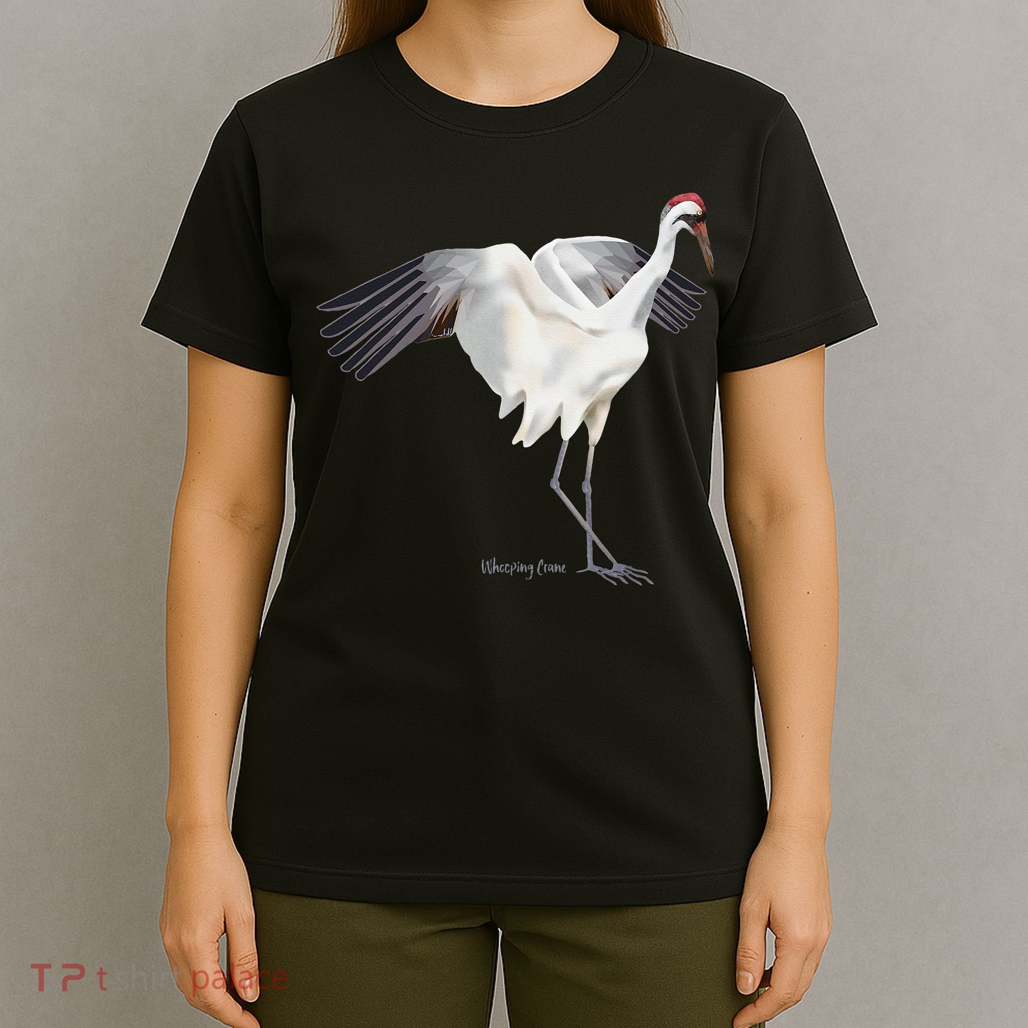 Whooping Crane Graphic Wildlife Bird Watching T-Shirt