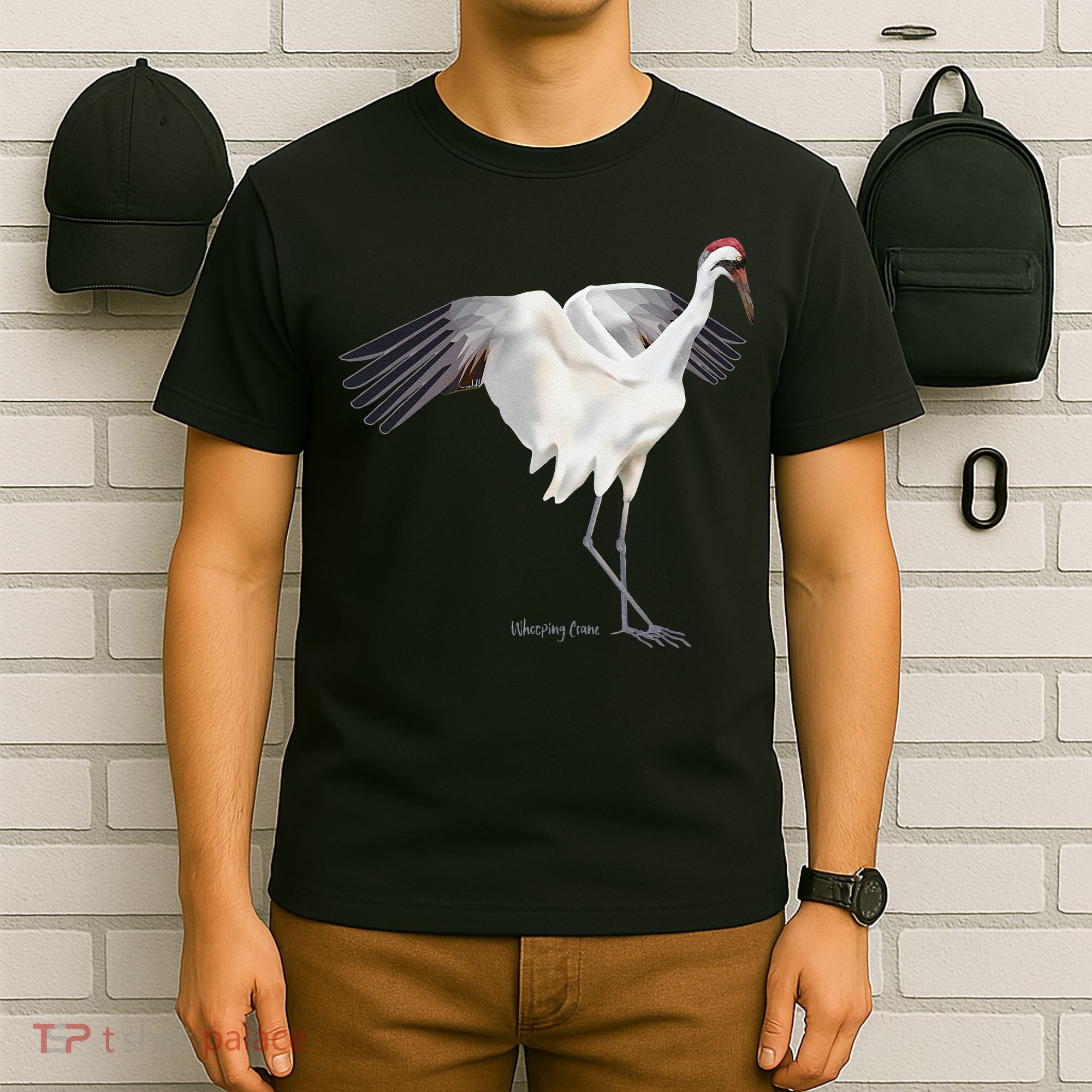 Whooping Crane Graphic Wildlife Bird Watching T-Shirt