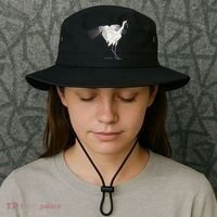 Whooping Crane Graphic Wildlife Bird Watching Bucket Hat thumb 3