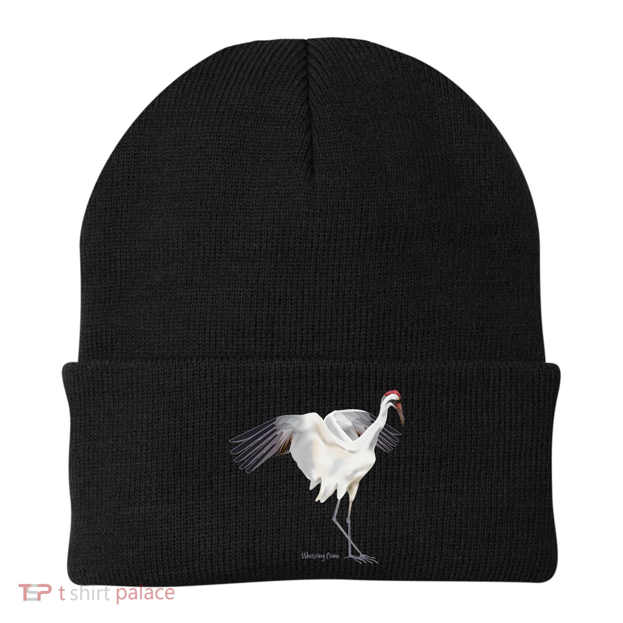 Whooping Crane Graphic Wildlife Bird Watching Beanie