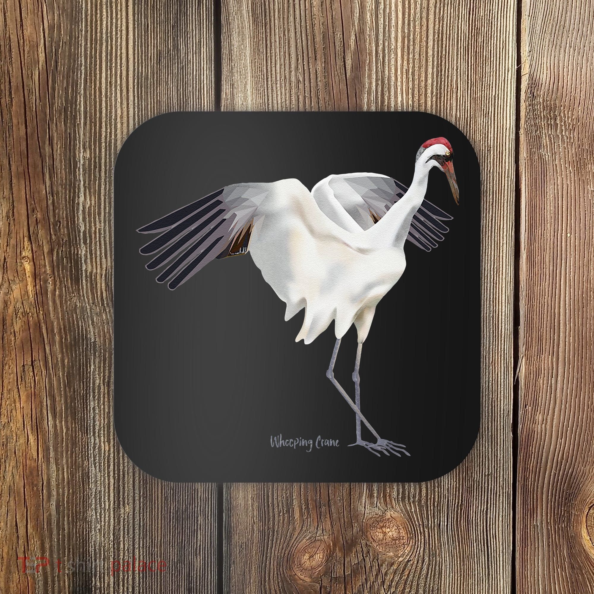 Whooping Crane Graphic Wildlife Bird Watching Coaster