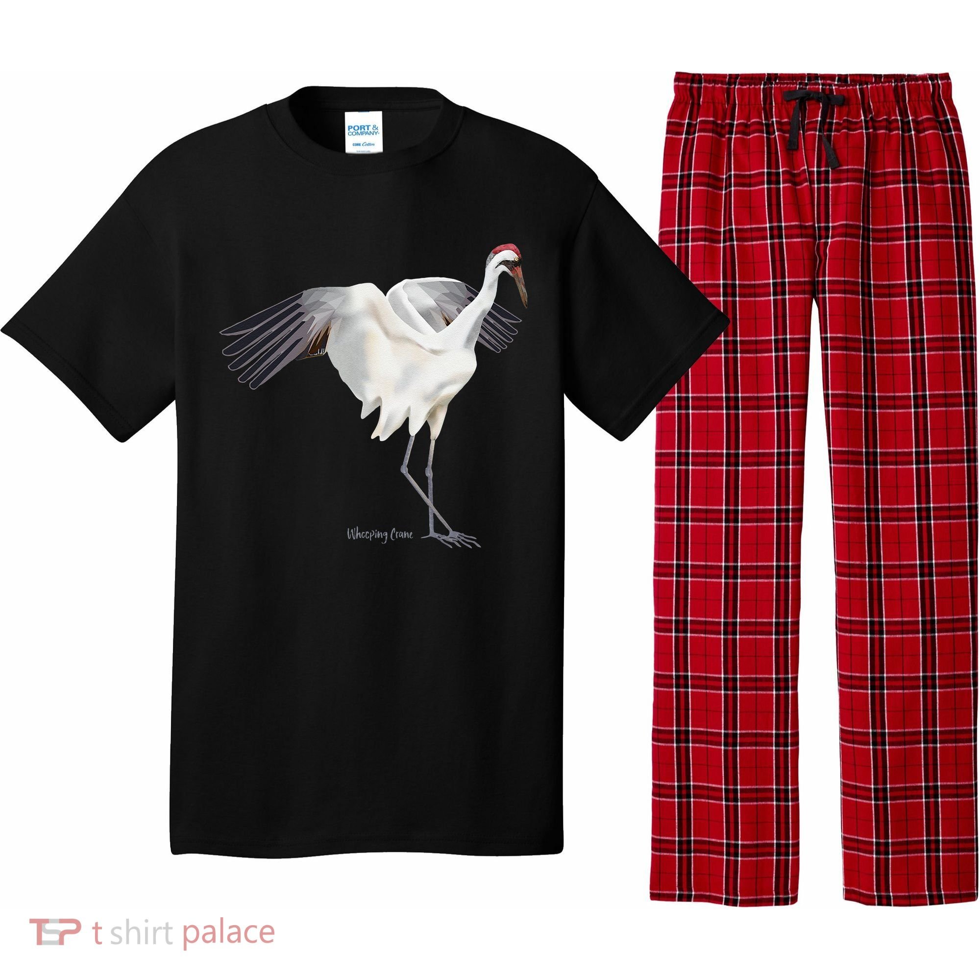 Whooping Crane Graphic Wildlife Bird Watching Pajama Set