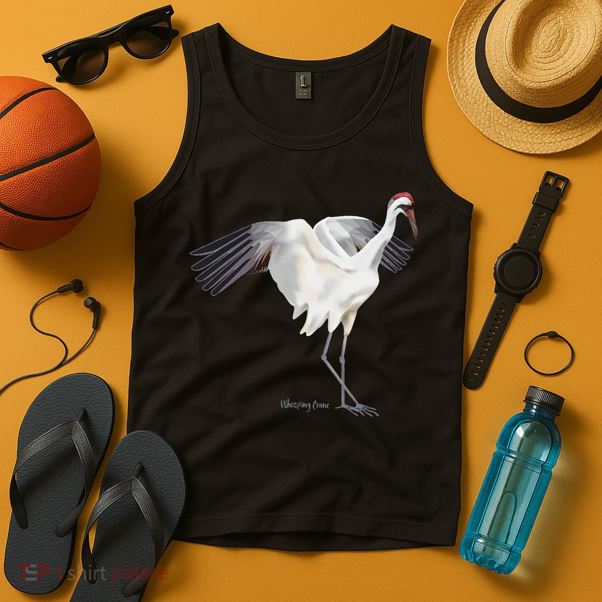 Whooping Crane Graphic Wildlife Bird Watching Tank Top