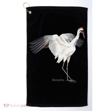 Whooping Crane Graphic Wildlife Bird Watching Golf Towel