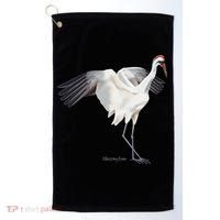Whooping Crane Graphic Wildlife Bird Watching Golf Towel thumb 0