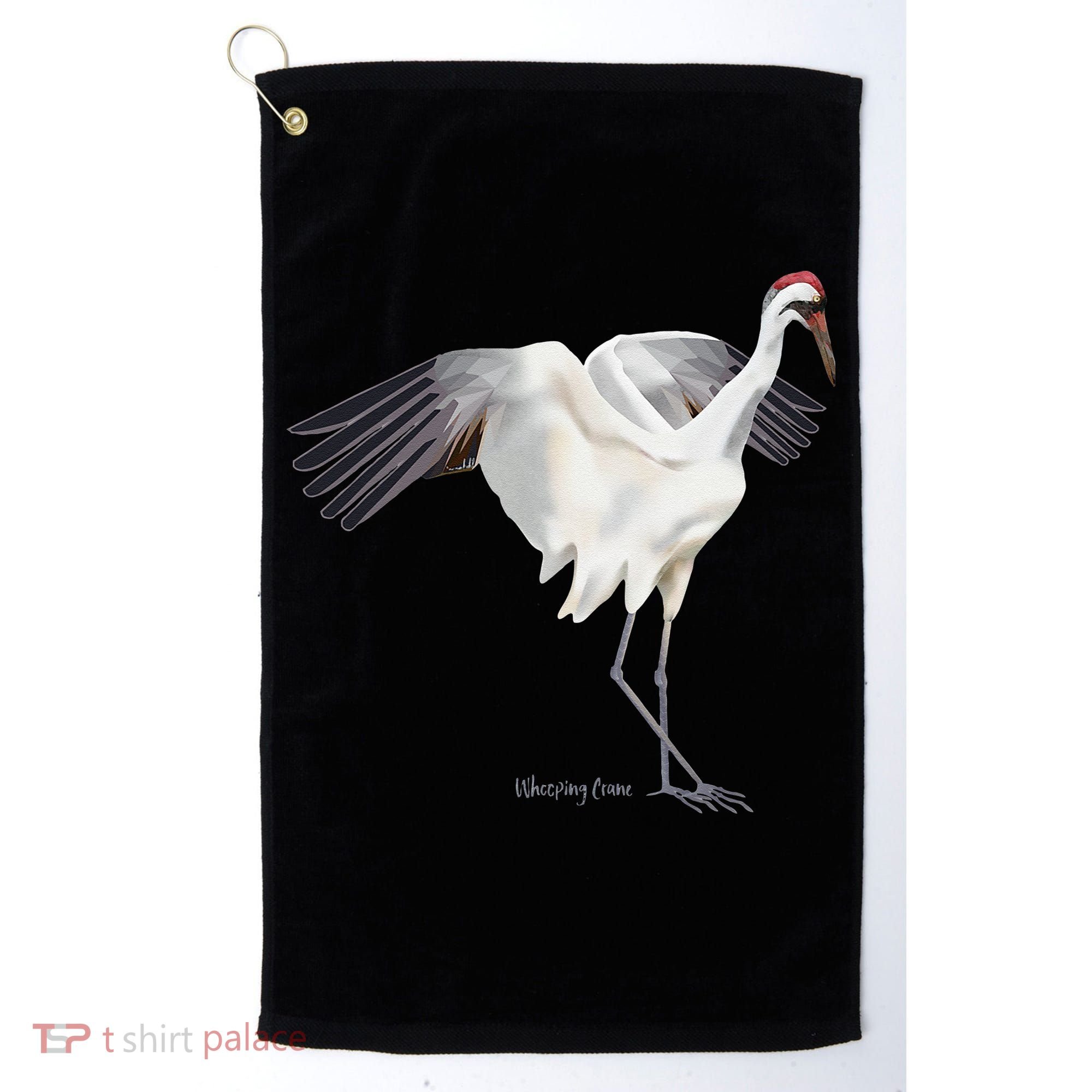 Whooping Crane Graphic Wildlife Bird Watching Golf Towel