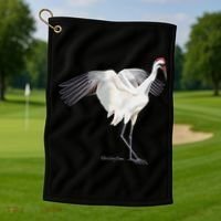 Whooping Crane Graphic Wildlife Bird Watching Golf Towel thumb 1