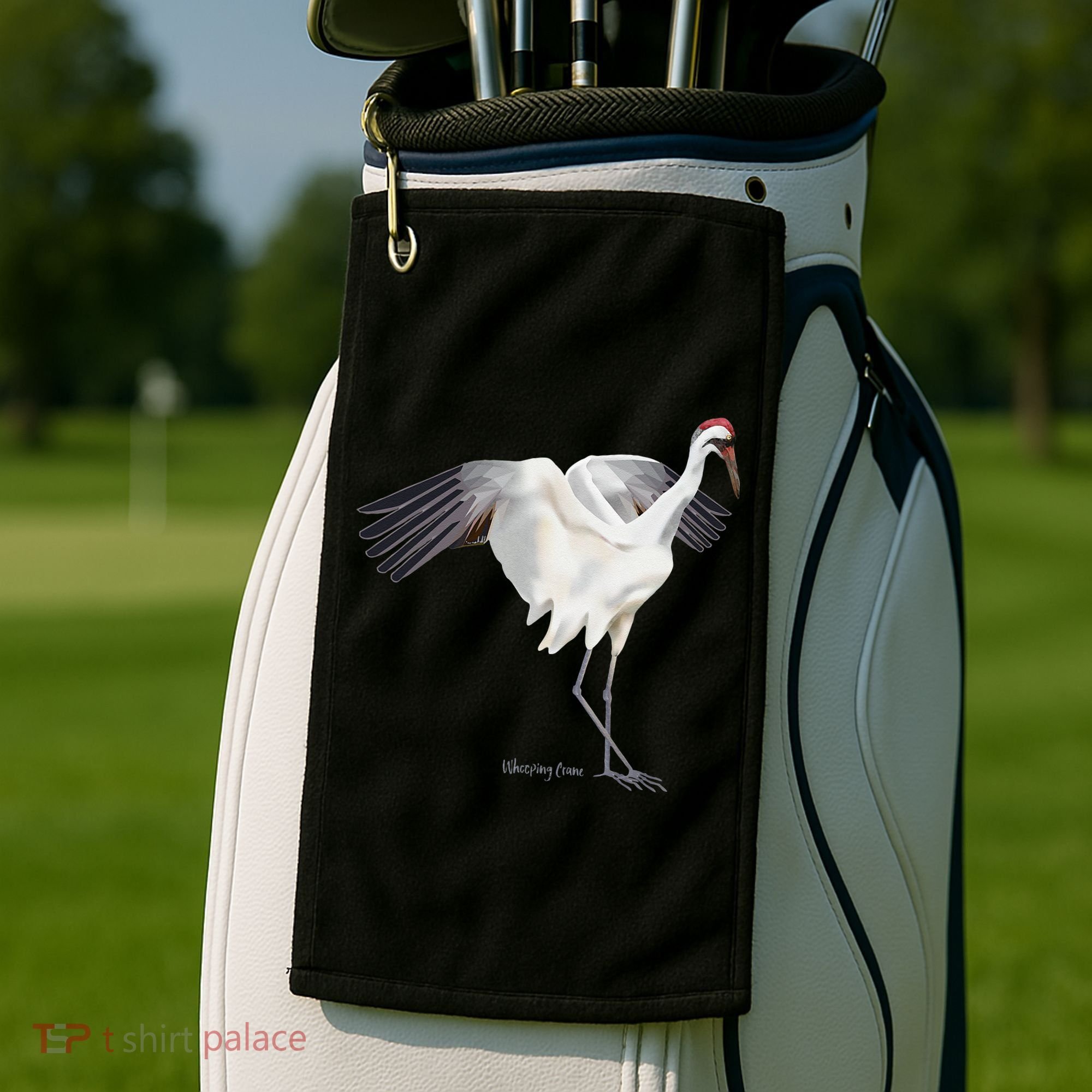 Whooping Crane Graphic Wildlife Bird Watching Golf Towel