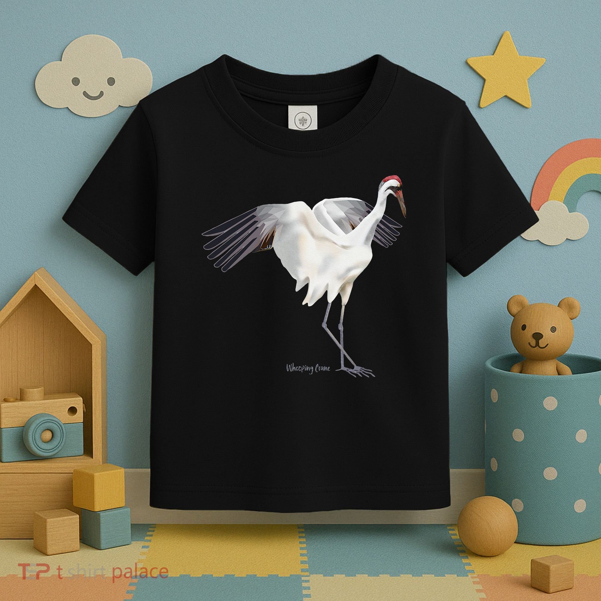 Whooping Crane Graphic Wildlife Bird Watching Toddler T-Shirt