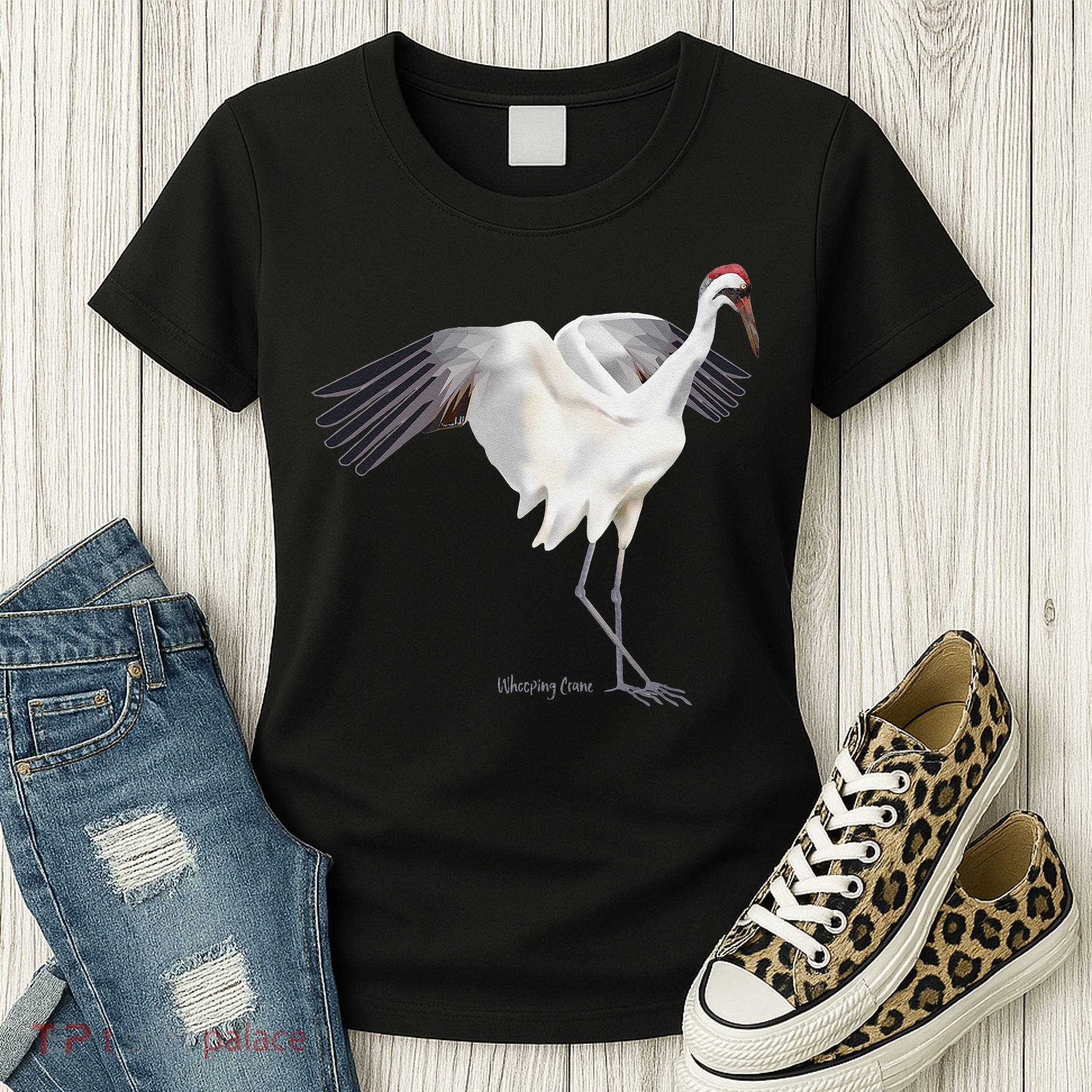 Whooping Crane Graphic Wildlife Bird Watching Women's T-Shirt