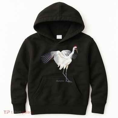 Whooping Crane Graphic Wildlife Bird Watching Kids Hoodie