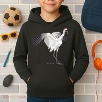 Whooping Crane Graphic Wildlife Bird Watching Kids Hoodie thumb 2