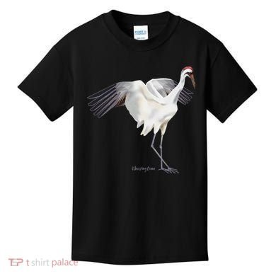 Whooping Crane Graphic Wildlife Bird Watching Kids T-Shirt