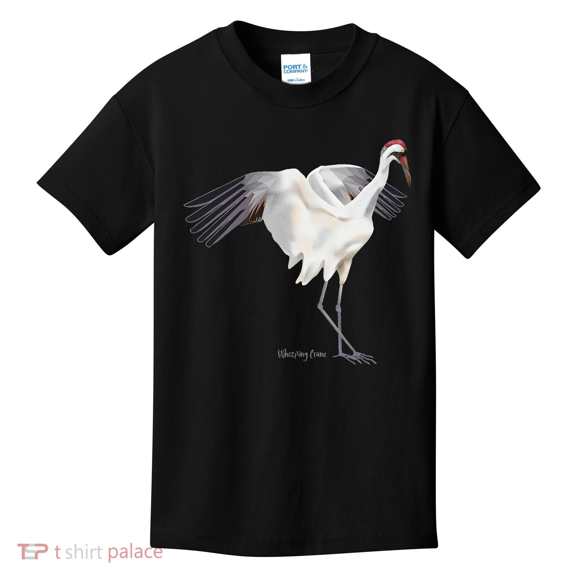 Whooping Crane Graphic Wildlife Bird Watching Kids T-Shirt