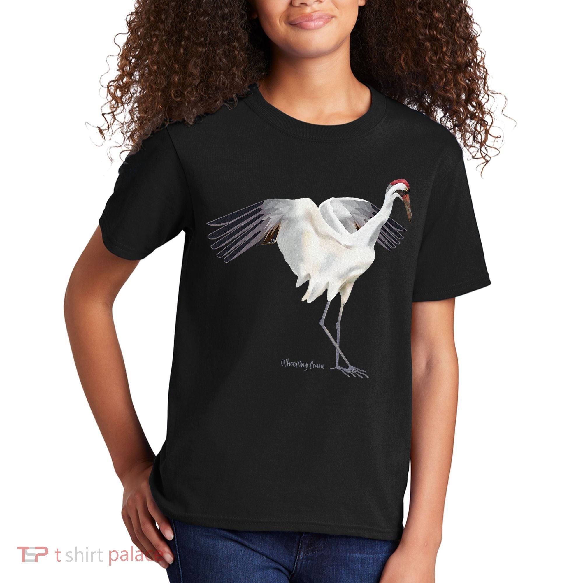 Whooping Crane Graphic Wildlife Bird Watching Kids T-Shirt