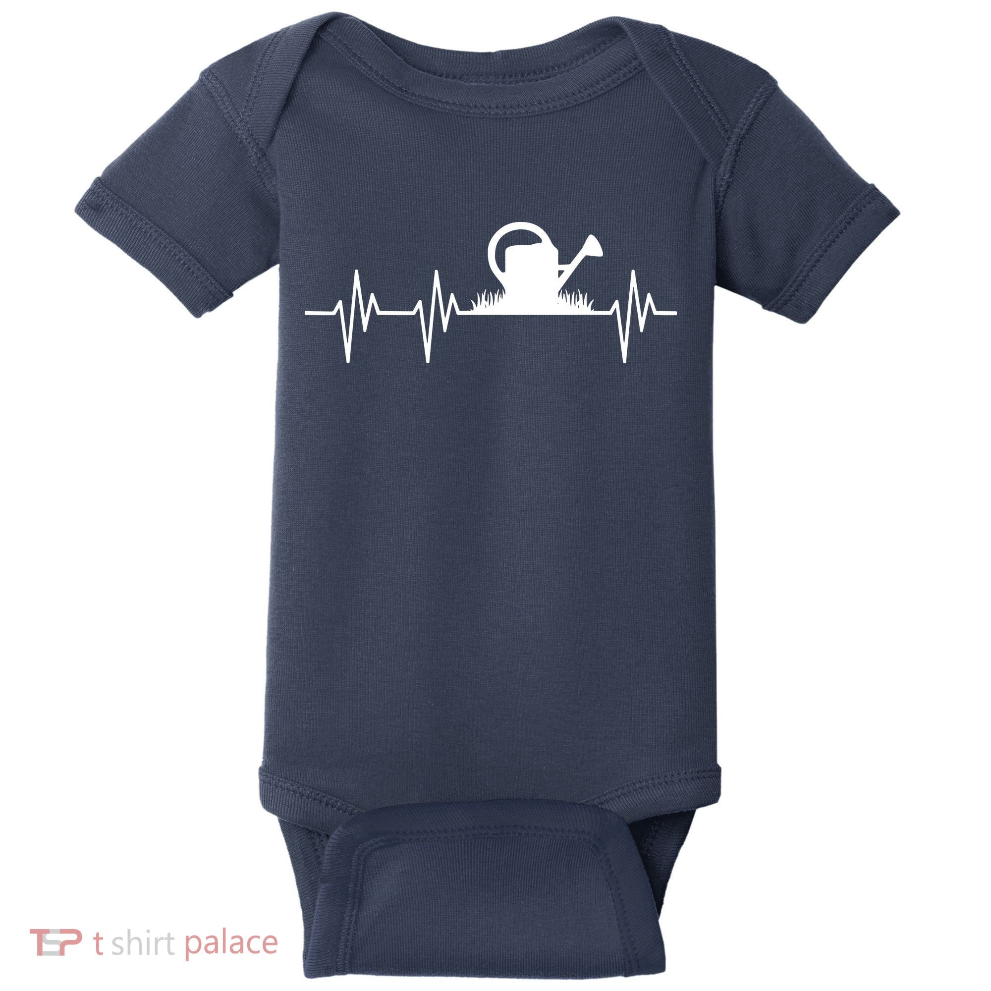 Watering Can Heartbeat Gardening Gardener Baby Bodysuit