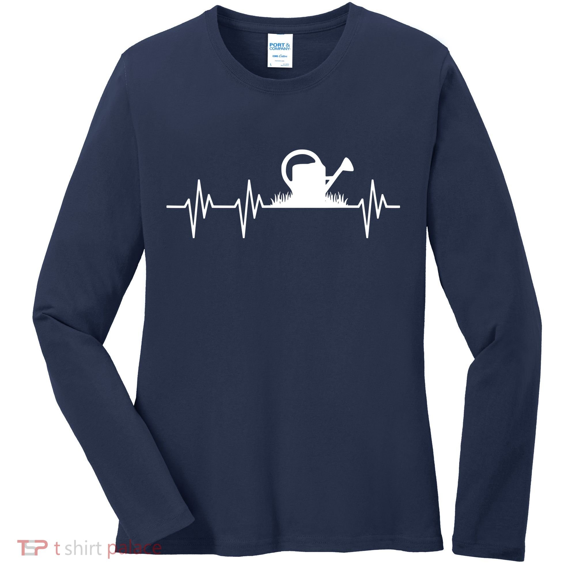 Watering Can Heartbeat Gardening Gardener Women's Long Sleeve Shirt