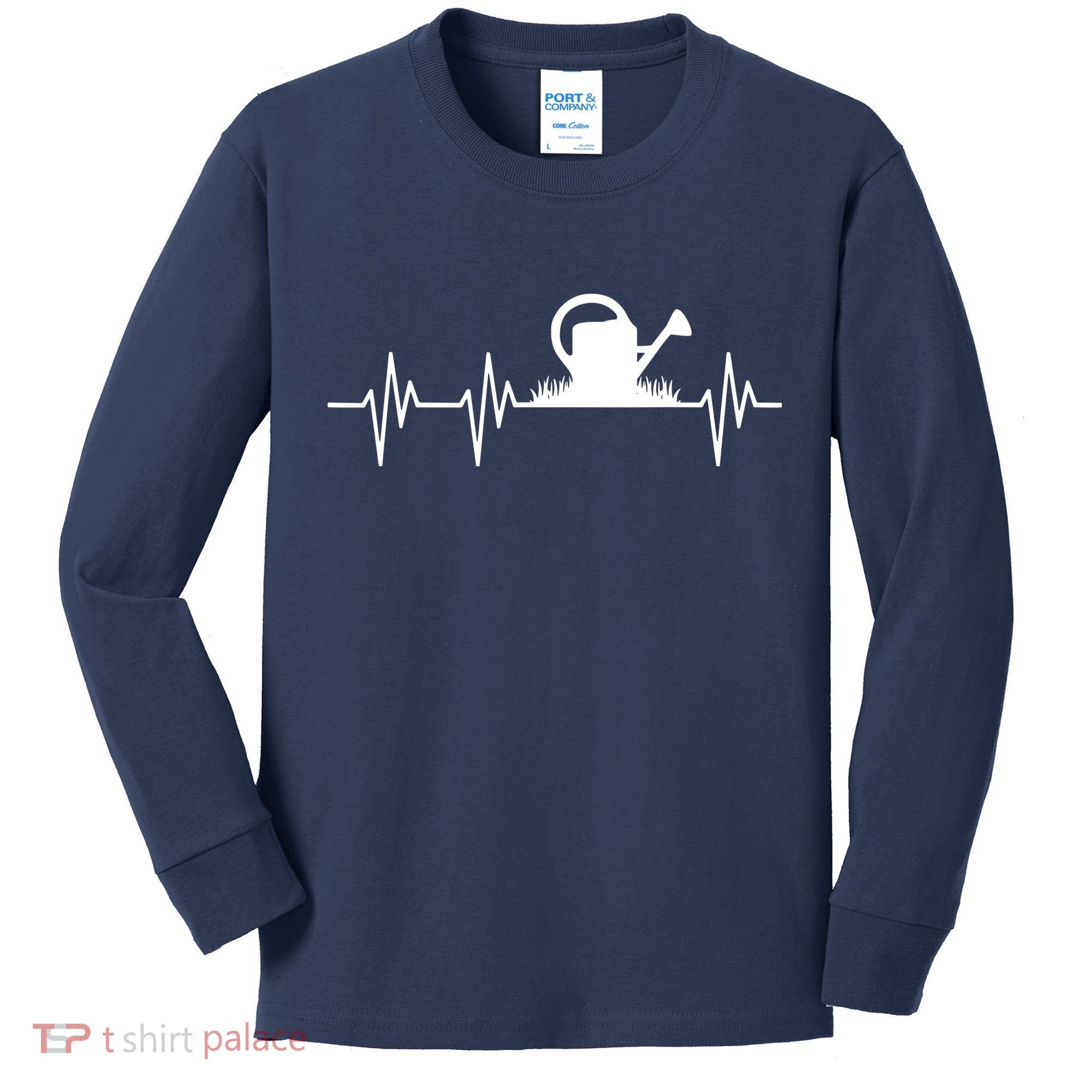 Watering Can Heartbeat Gardening Gardener Kids Long Sleeve Shirt