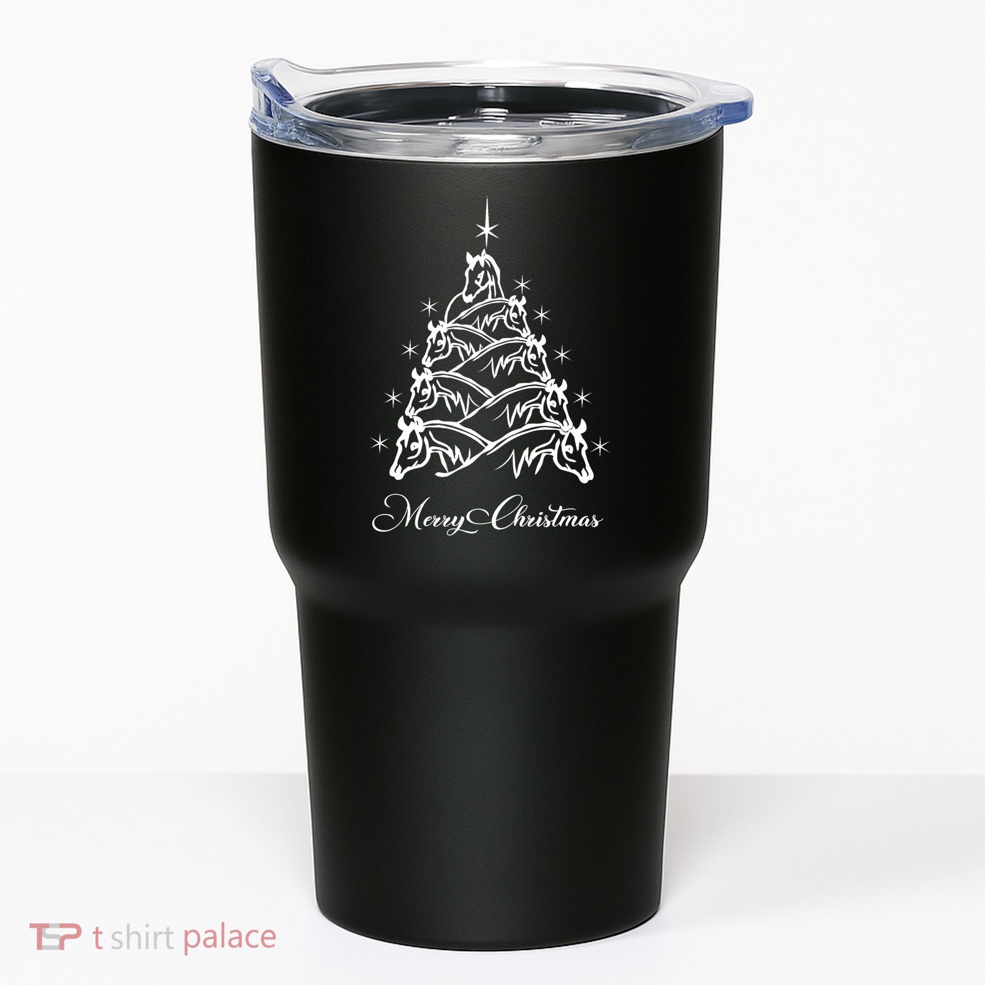 Western Christmas Horse Christmas Tree Equestrian Tumbler