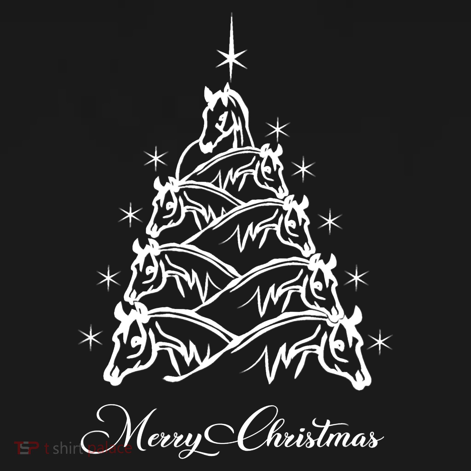 Western Christmas Horse Christmas Tree Equestrian Women's Tank Top
