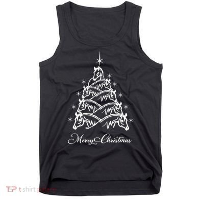 Western Christmas Horse Christmas Tree Equestrian Tank Top