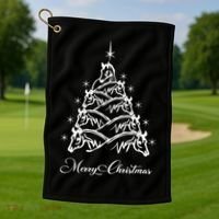 Western Christmas Horse Christmas Tree Equestrian Golf Towel thumb 1