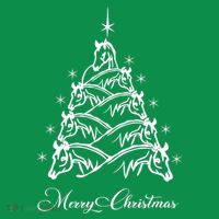 Western Christmas Horse Christmas Tree Equestrian Long Sleeve Shirt thumb 2
