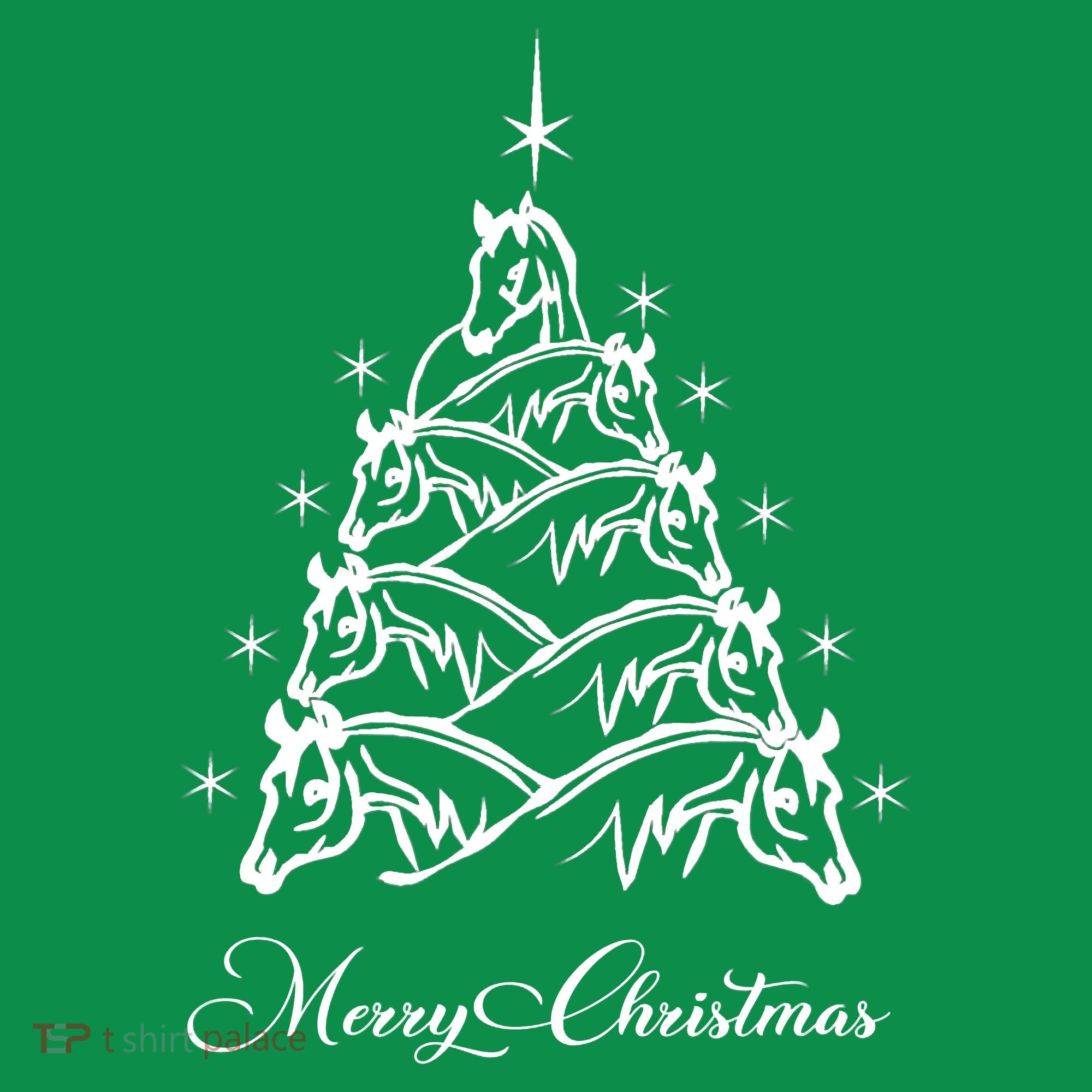 Western Christmas Horse Christmas Tree Equestrian Sweatshirt
