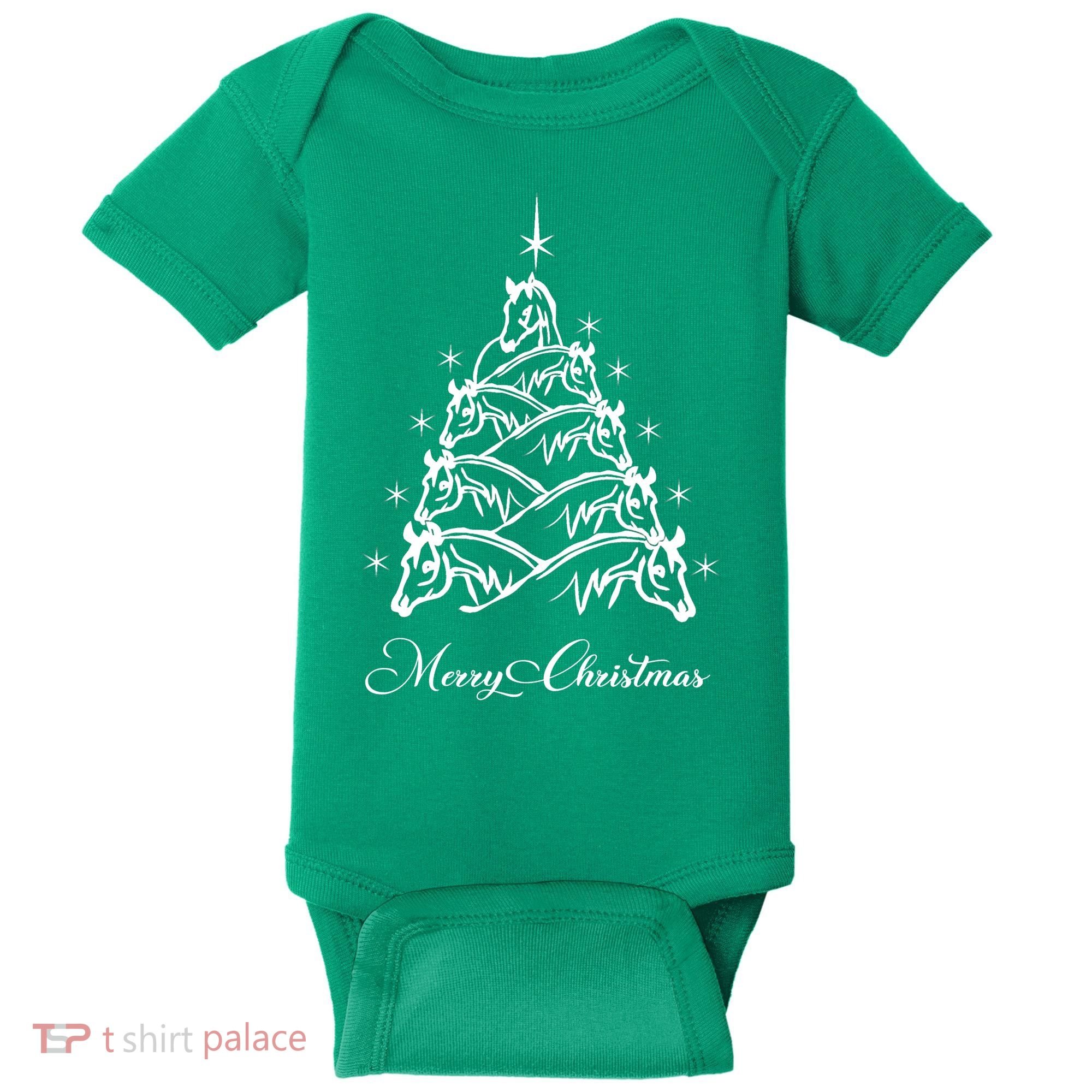 Western Christmas Horse Christmas Tree Equestrian Baby Bodysuit