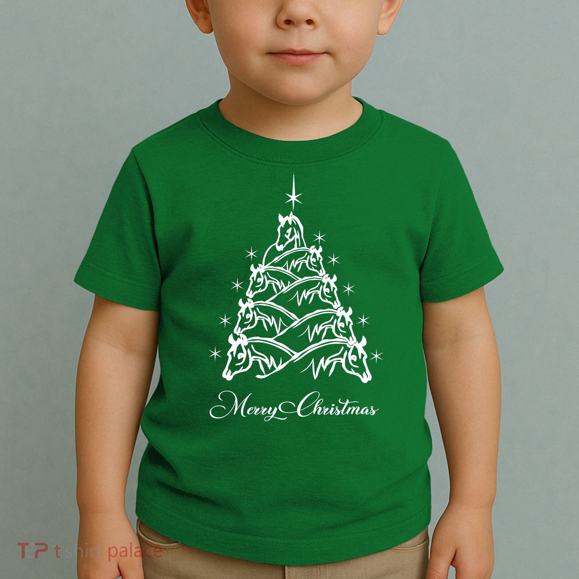 Western Christmas Horse Christmas Tree Equestrian Toddler T-Shirt
