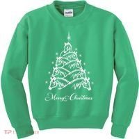 Western Christmas Horse Christmas Tree Equestrian Kids Sweatshirt thumb 0