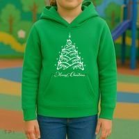 Western Christmas Horse Christmas Tree Equestrian Kids Hoodie thumb 3
