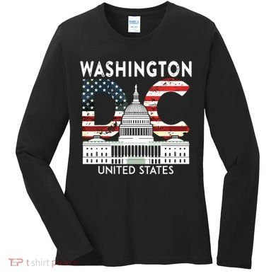 Washington Capitol Hill Souvenir Gift Washington Dc Women's Long Sleeve Shirt