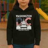 Washington Capitol Hill Souvenir Gift Washington Dc Kids Hoodie thumb 3