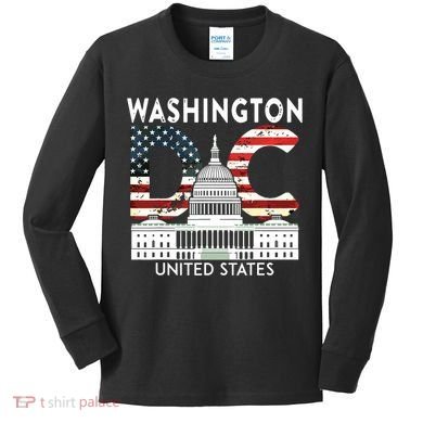 Washington Capitol Hill Souvenir Gift Washington Dc Kids Long Sleeve Shirt