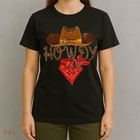 Western Cowboy Howdy Classic Fit Black Polyester & Cotton T-Shirt thumb 4