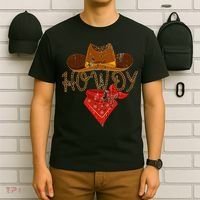 Western Cowboy Howdy Classic Fit Black Polyester & Cotton T-Shirt thumb 6