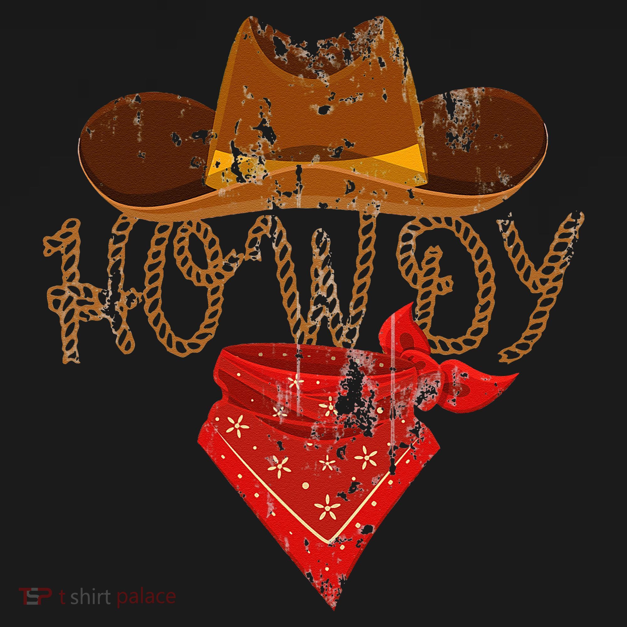 Western Cowboy Howdy Classic Fit Black Polyester & Cotton Coaster