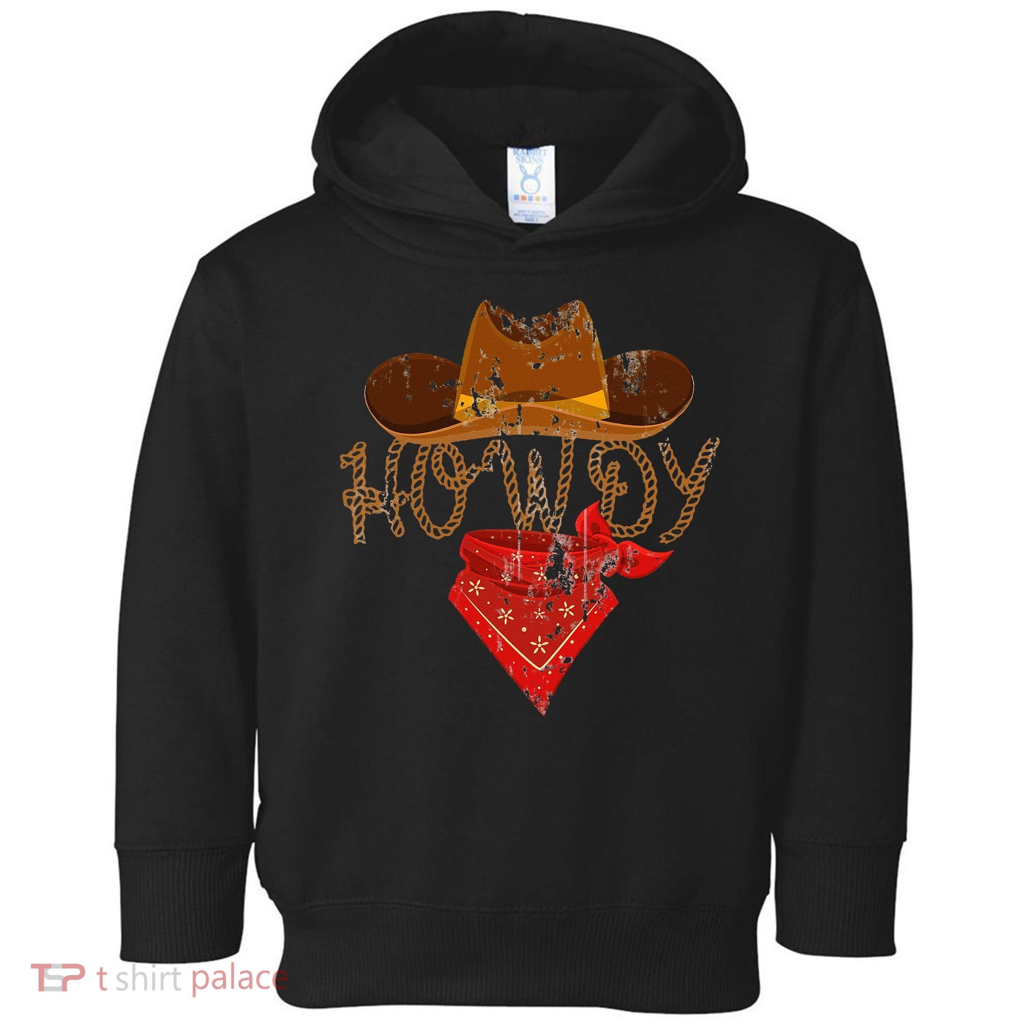 Western Cowboy Howdy Classic Fit Black Polyester & Cotton Toddler Hoodie