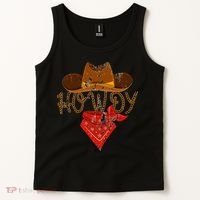 Western Cowboy Howdy Classic Fit Black Polyester & Cotton Tank Top thumb 2