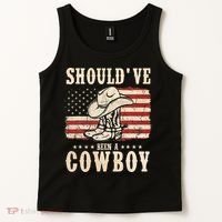 Western Cowboy Hat Boots I Should Have Been A Cowboy Tank Top thumb 2