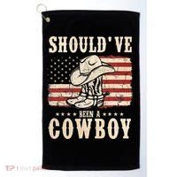 Western Cowboy Hat Boots I Should Have Been A Cowboy Golf Towel thumb 0