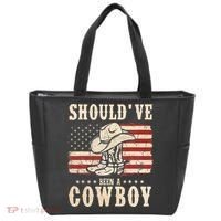 Western Cowboy Hat Boots I Should Have Been A Cowboy Tote Bag thumb 0