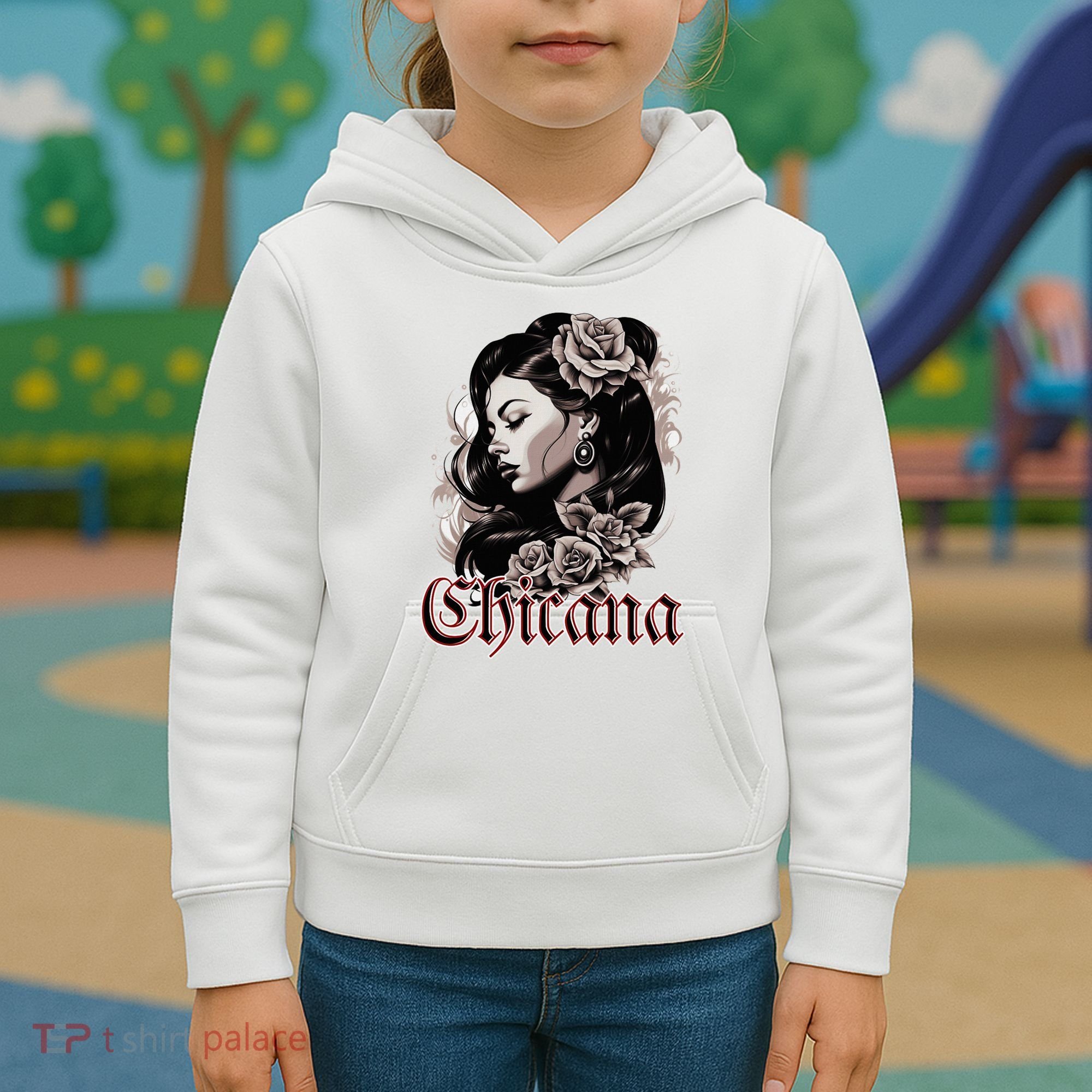 WomanS Chola Hispanic Latino Mexican Chicano Cholo Chicana Kids Hoodie