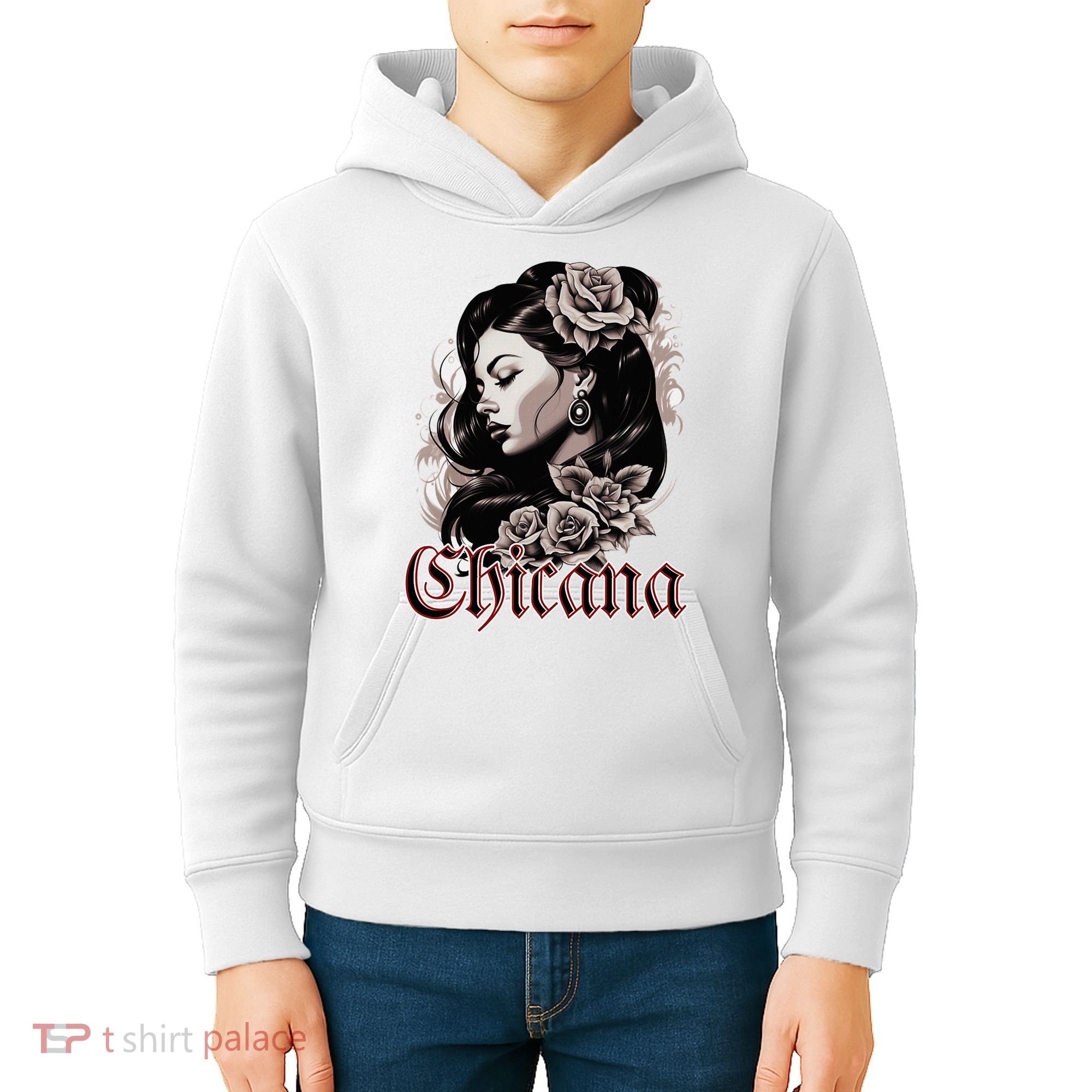 WomanS Chola Hispanic Latino Mexican Chicano Cholo Chicana Kids Hoodie