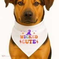 Wicked Cute Halloween Witch USA-Made Doggie Bandana thumb 1