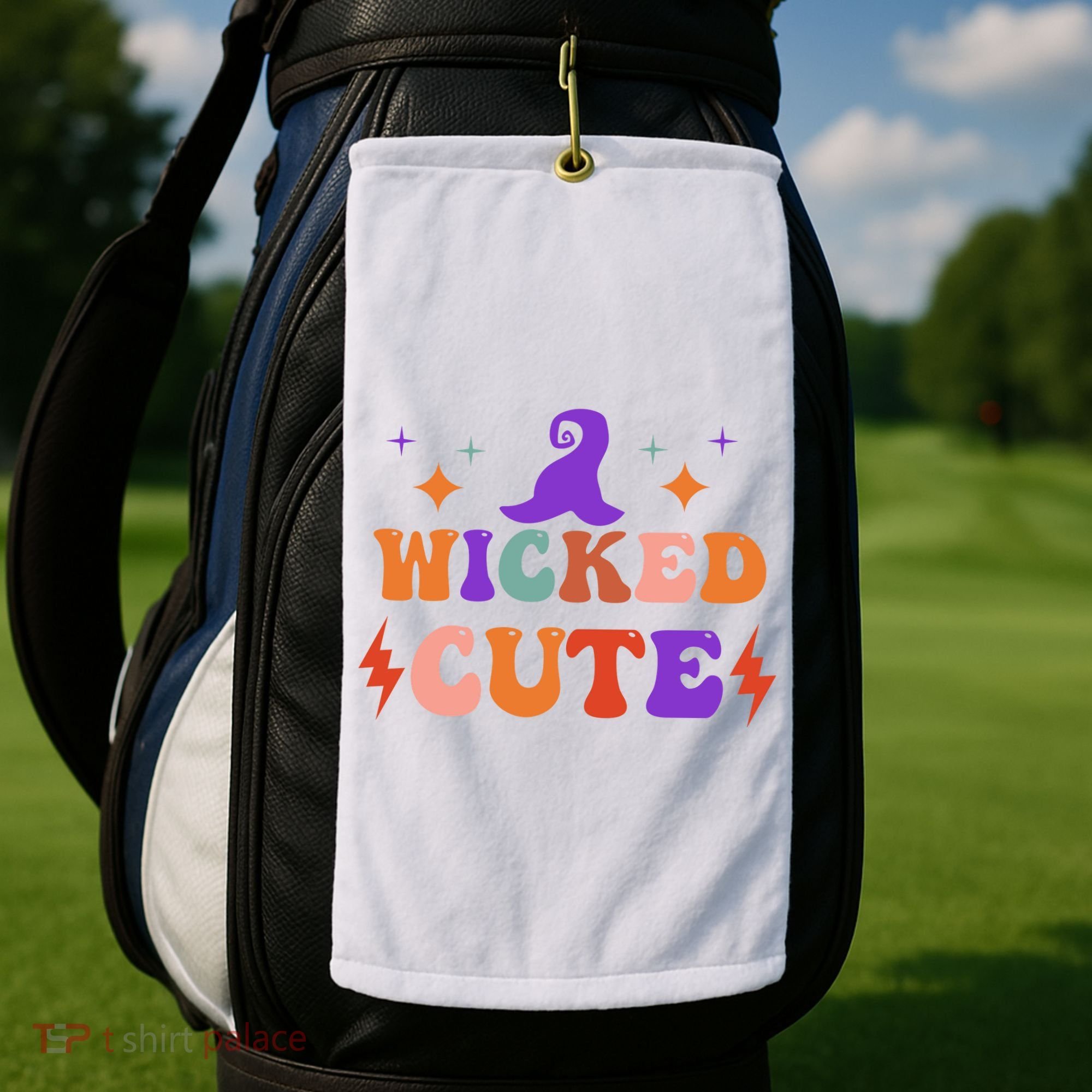 Wicked Cute Halloween Witch Golf Towel