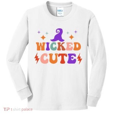Wicked Cute Halloween Witch Kids Long Sleeve Shirt