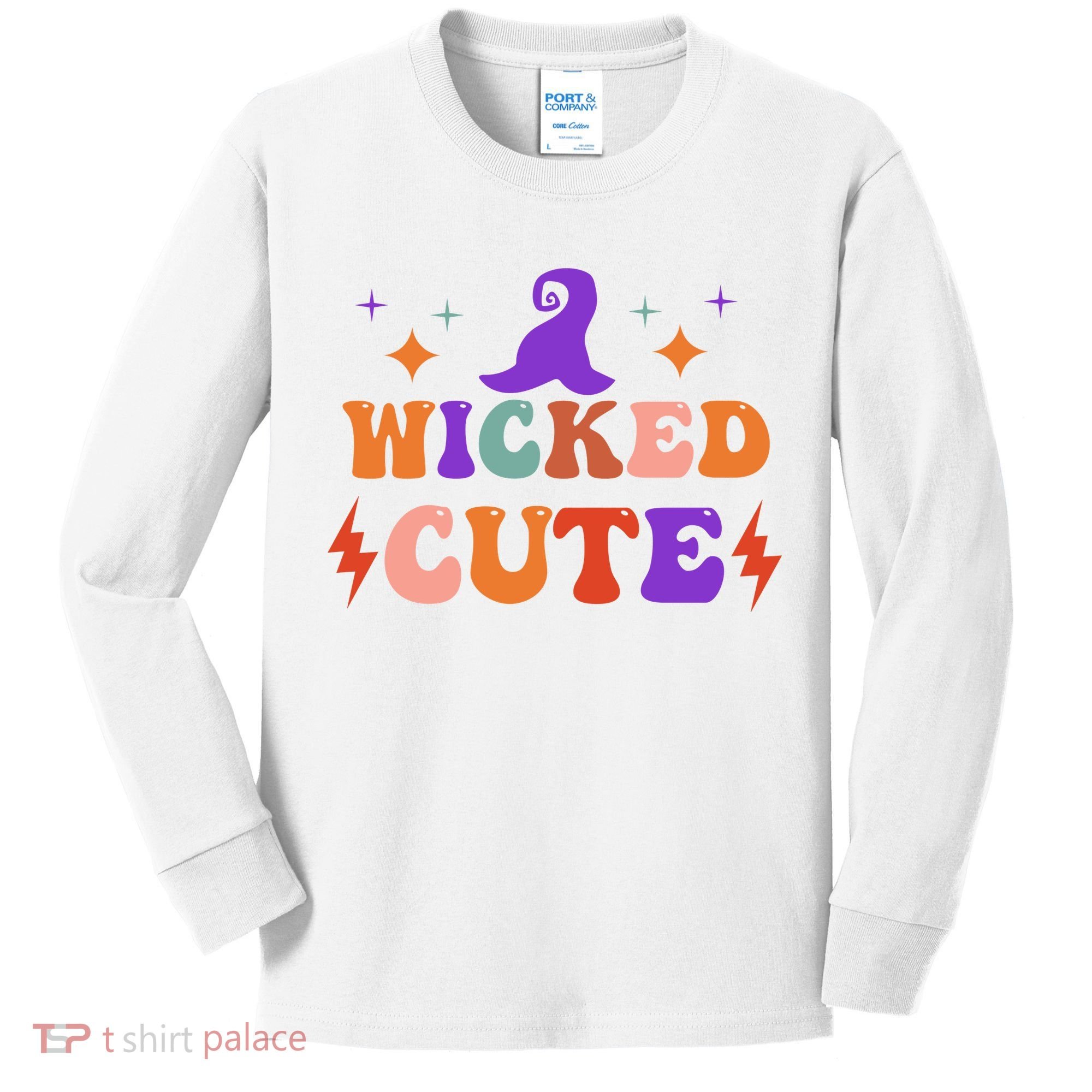 Wicked Cute Halloween Witch Kids Long Sleeve Shirt